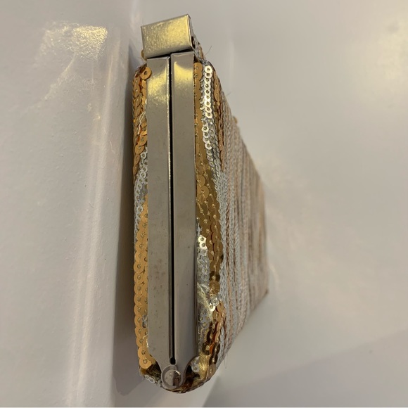 Costa Blanca X Gold and Silver Sequinned Clutch - Picture 7 of 12